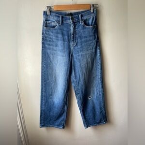 UNIQLO high rise wide leg cropped jeans size 24